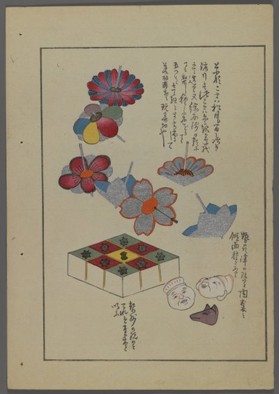 日本のおもちゃ、清水清風の海の友（A Childs Friends）、1891-1923年。花、ブロック、動物、人間の頭。 作： Shimizu Seifu